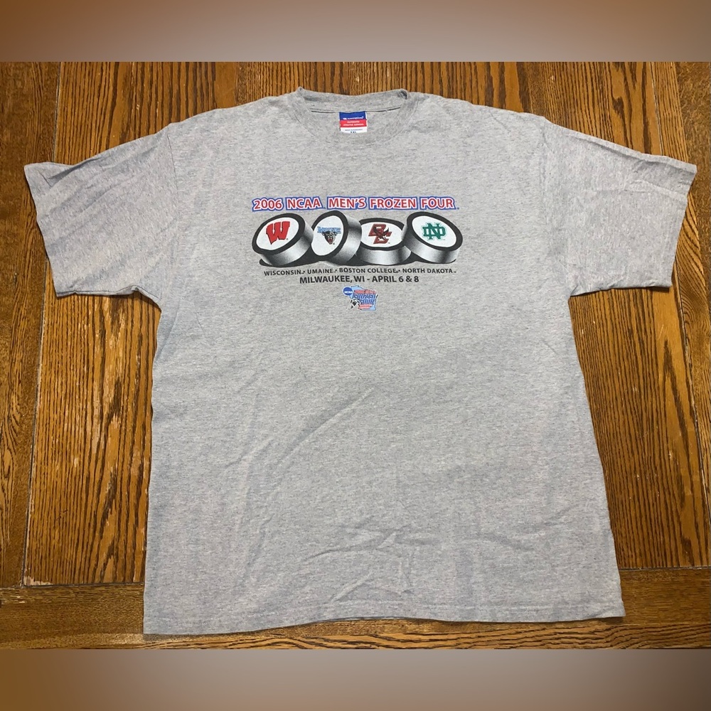 Vintage Champion Gray NCAA Men's Frozen Four T-Shirt